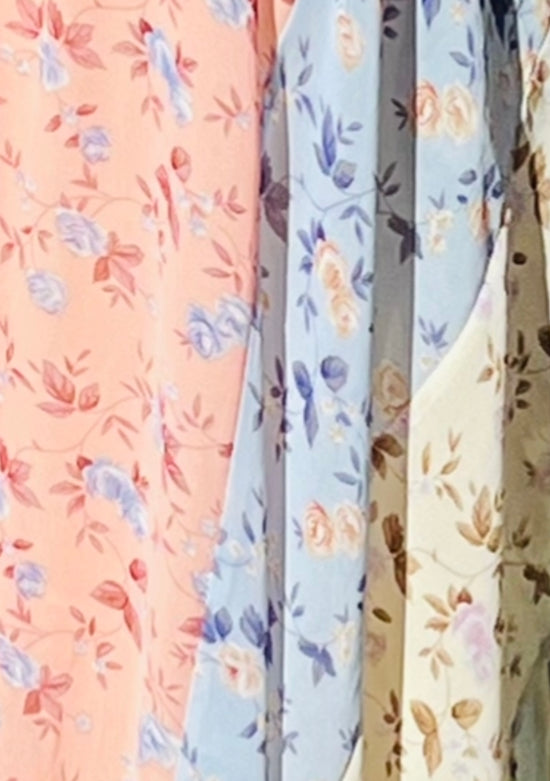 SPRING/SUMMER ~ NEW ~  Romantic Pink, Light Blue & Yellow Floral Sheer Kimono ~ Available in Curvy too!