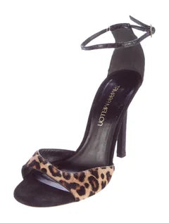 Pre-Loved ~ Very Good Condition ~ Tamara Mellon Wild Night Leopard Print Sandal ~ Size 40