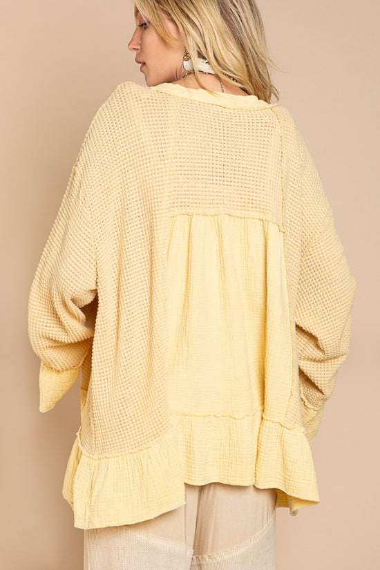 NEW ~ POL Thermal & Double Gauze Relaxed Cardigan ~ Dandelion Yellow!