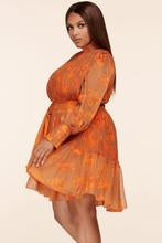 Curvy ~ Latiste Orange Poppy Tiered Skirt Dress