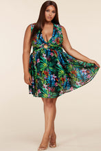 Curvy ~ Latiste ~ Jungle Print V-Neck Mini Dress