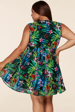 Curvy ~ Latiste ~ Jungle Print V-Neck Mini Dress