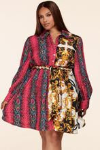 HOT! ~ Latiste Multi-Color Snakeskin/Baroque Satin Print Mini-Dress ~ CURVY!