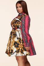 HOT! ~ Latiste Multi-Color Snakeskin/Baroque Satin Print Mini-Dress ~ CURVY!