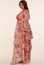 ~ Romantic ~ Curvy Multi Color Latiste Floral Print Maxi Dress