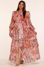 ~ Romantic ~ Curvy Multi Color Latiste Floral Print Maxi Dress