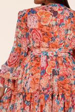 ~ Romantic ~ Curvy Multi Color Latiste Floral Print Maxi Dress