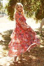 ~ Romantic ~ Curvy Multi Color Latiste Floral Print Maxi Dress