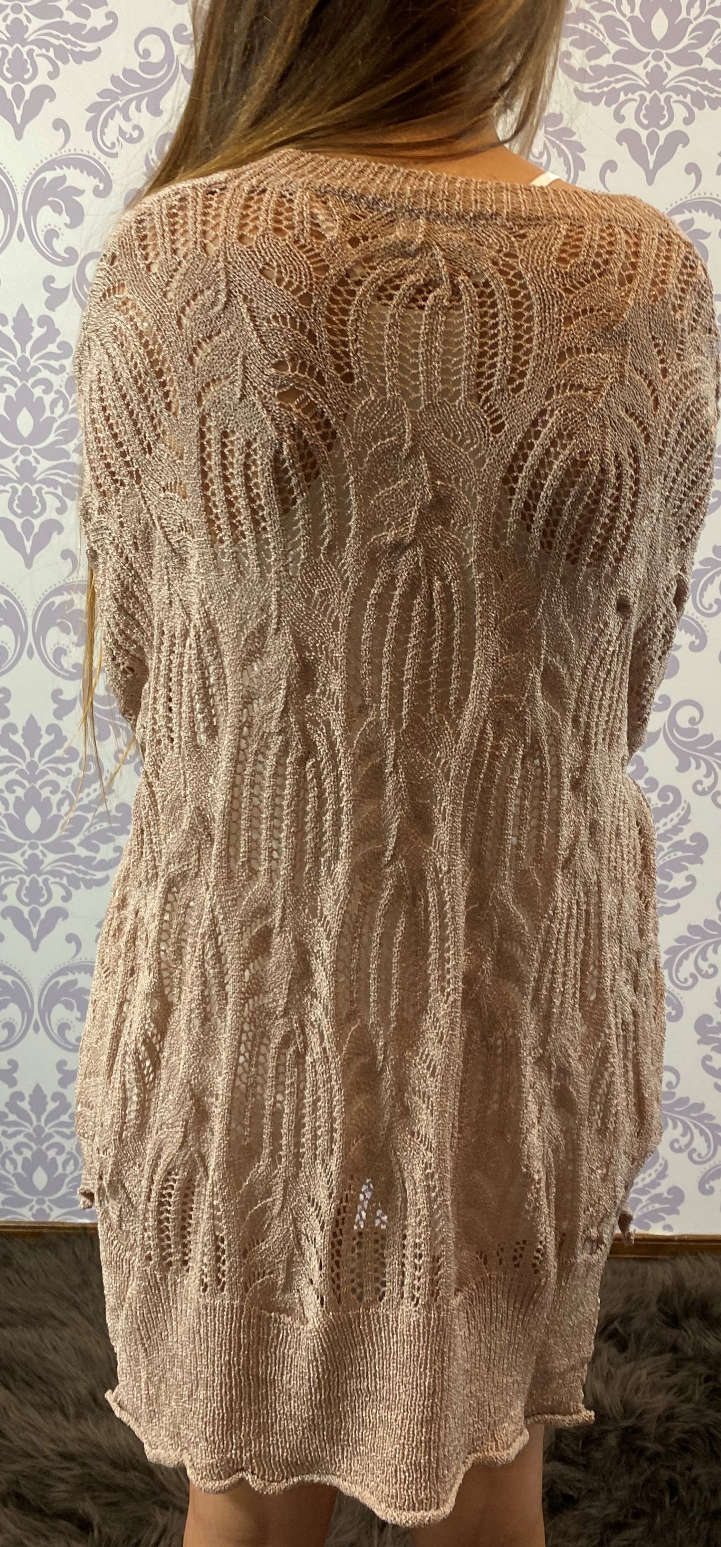 Load image into Gallery viewer, All Season ~ Women&amp;#39;s Mauve Oversized Crochet Sweater
