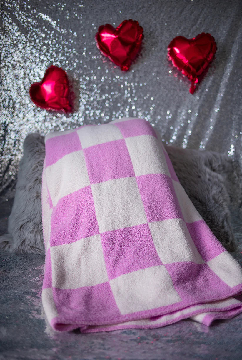 Pink discount check blanket