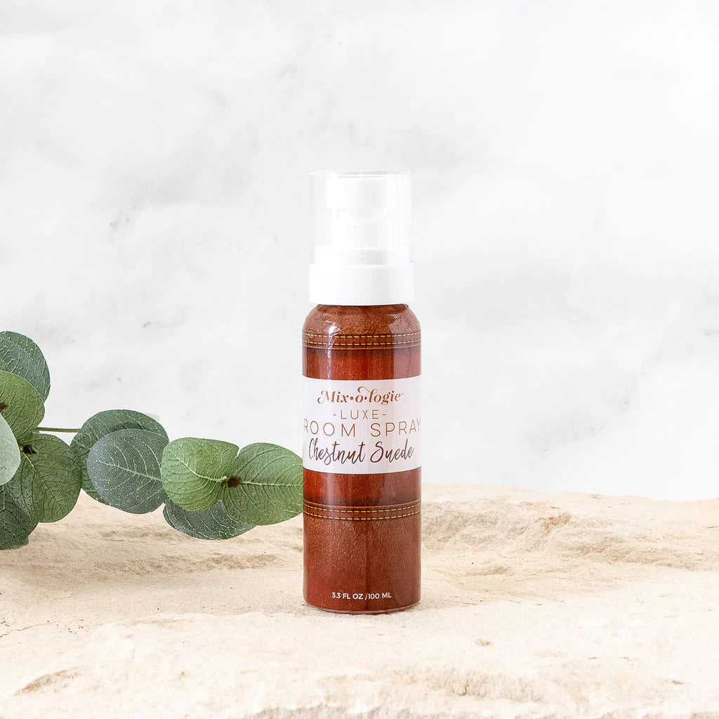 NEW!!  Mix-o-logie Luxe Room Spray:  Chestnut Suede