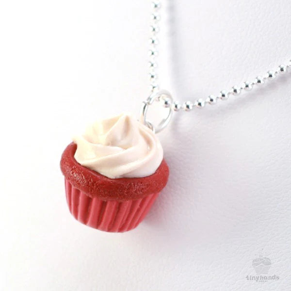 Load image into Gallery viewer, Scented Jewelry ~ Tiny Hands Scented Red Velvet Cupcake Necklace!
