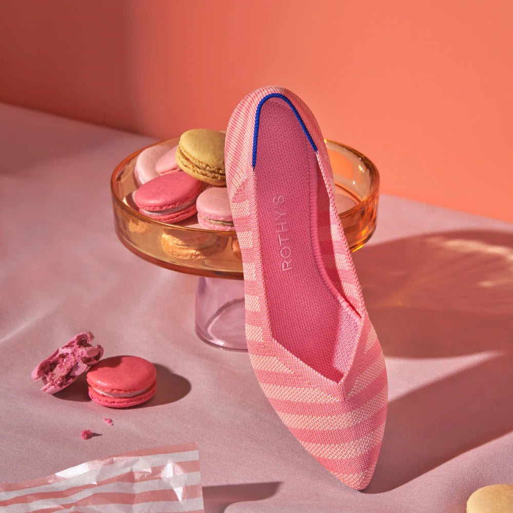 Load image into Gallery viewer, NEW IN BOX~ LIMITED EDITION 2022 ~ Rothy&amp;#39;s Macaroon Stripe Points - Size 11.0
