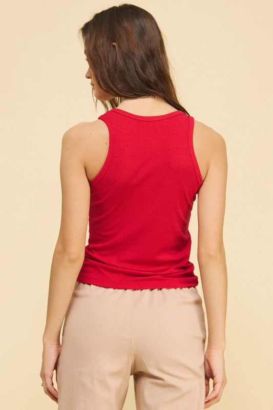 If She Loves ~ Ribbed Tank Top ~ The Brights: Orange, Purple, Pink & Red!