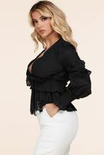 Sexy from Latiste!  Women's Black Lacy Tiered Top (Also available in Curvy!)