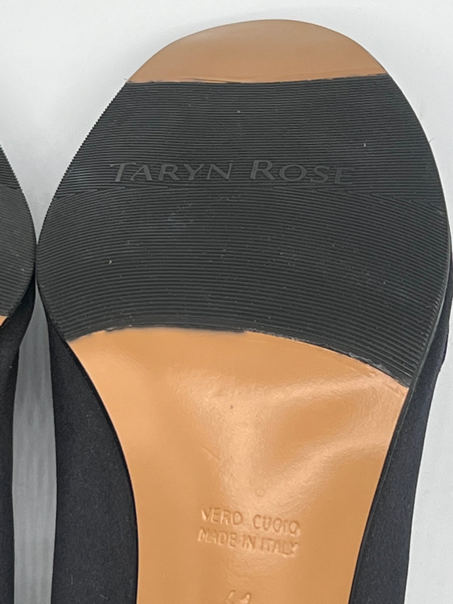 NEW ~ Taryn Rose Black Satin Peep Toe Heels ~ Style F143- Size 41