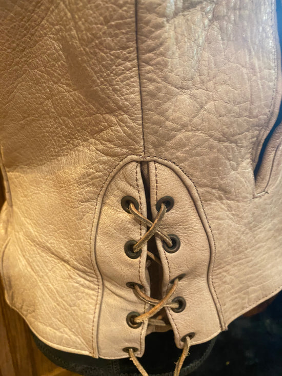 Jelita's Beige Leather Jacket - Large