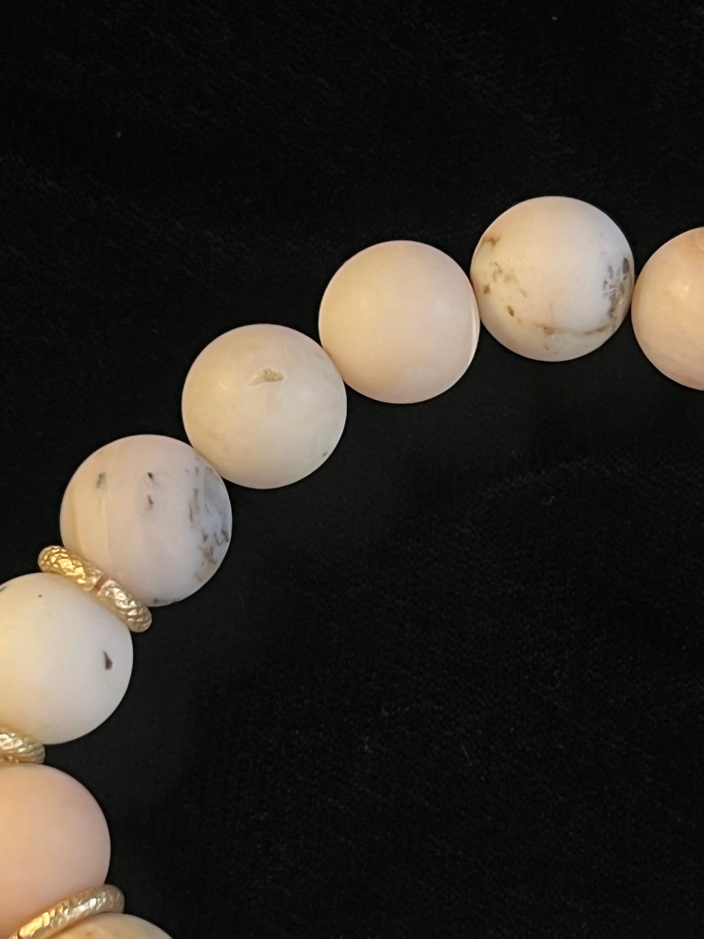 NEW ~ Deborah Grivas Designs - Matte Opal 12 mm Matte Gold Charm Stretch Bracelet
