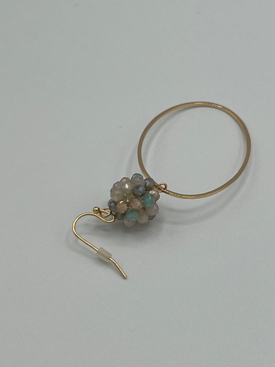 Load image into Gallery viewer, NEW ~ Harleen Earrings - Goldtone Hoops with Pastel Beads
